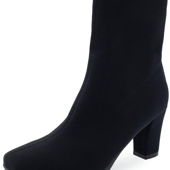 Women's Black Suede Calf High Boot with Supportive Insoles and Diamond Flex Outs - Picture 1 of 8